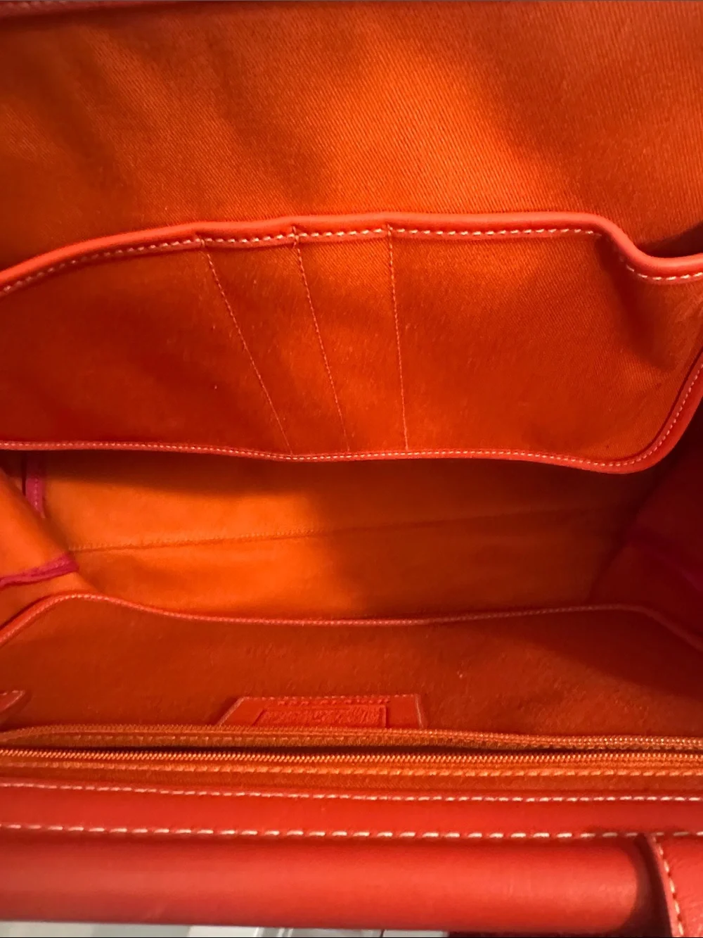 Vintage Coach Pink and Orange Hampton turnlock Canvas Tote with Buckle Front